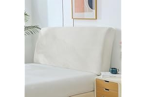 Boxonly Stretch Headboard Slipcover, Elastic Bed Protector for Bedroom Decor, Full Coverage, White (79"x27" / 200x70 cm Size)