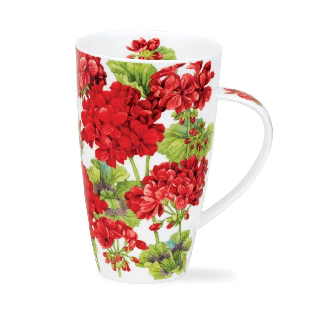 HE-GERA-XX Geraniums Bone China Mug - Henley Shape 0.48l