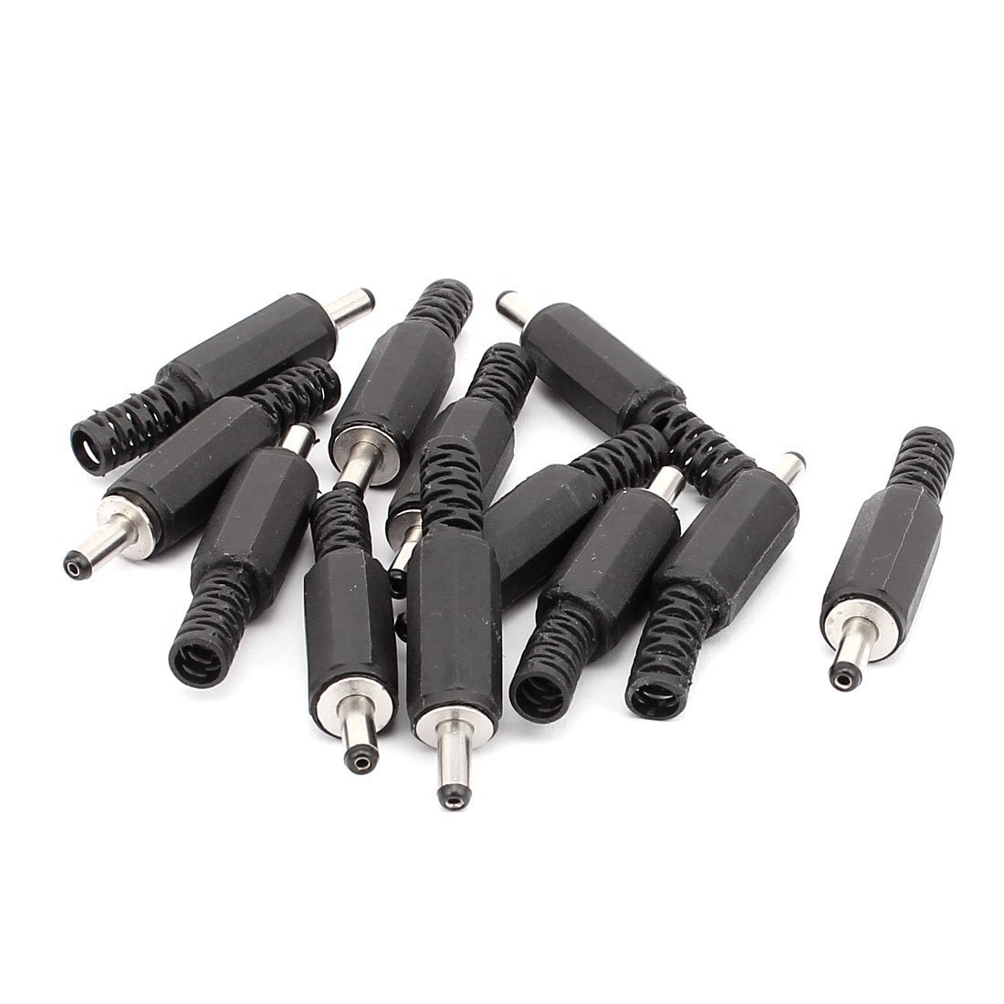 Sourcingmap 3.5x1.15mm DC Male Connector Jack Solder Adapter DIY DC Barrel Connectors Replacement 12pcs
