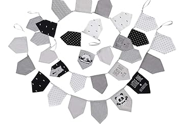 Bada Bing 3er Set Kinderzimmer Girlande Cool Mit Spruchen Und Sussen Motiven Ca 160 Cm Lang Stoffgirlande Design In Weiss Schwarz Und Grau Wimpelkette Wimpelgirlande Als Geschenk Geburt 29 Amazon De Baby