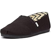 TOMS Men's Alpargata Loafer Flat, Black/Black Recycled Cotton Canvas, 9