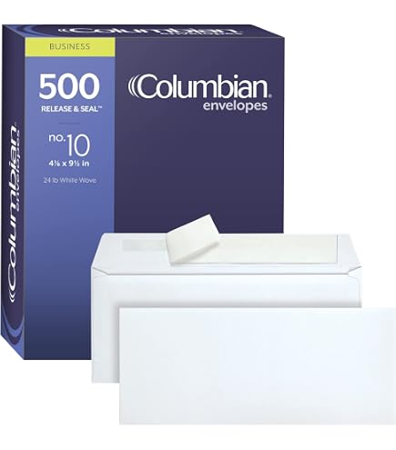 Top Flight Strip And Seal Envelopes - 3.75 X 6.75 Inches White Envelopes, 65 Per Box, Self-Adhesive Closure