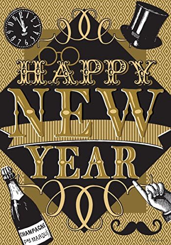 Happy New Year - STANDARD Size, 28 Inch X 40 Inch, Decorative Double Sided Flag MADE IN USA by Custom Décor Inc.