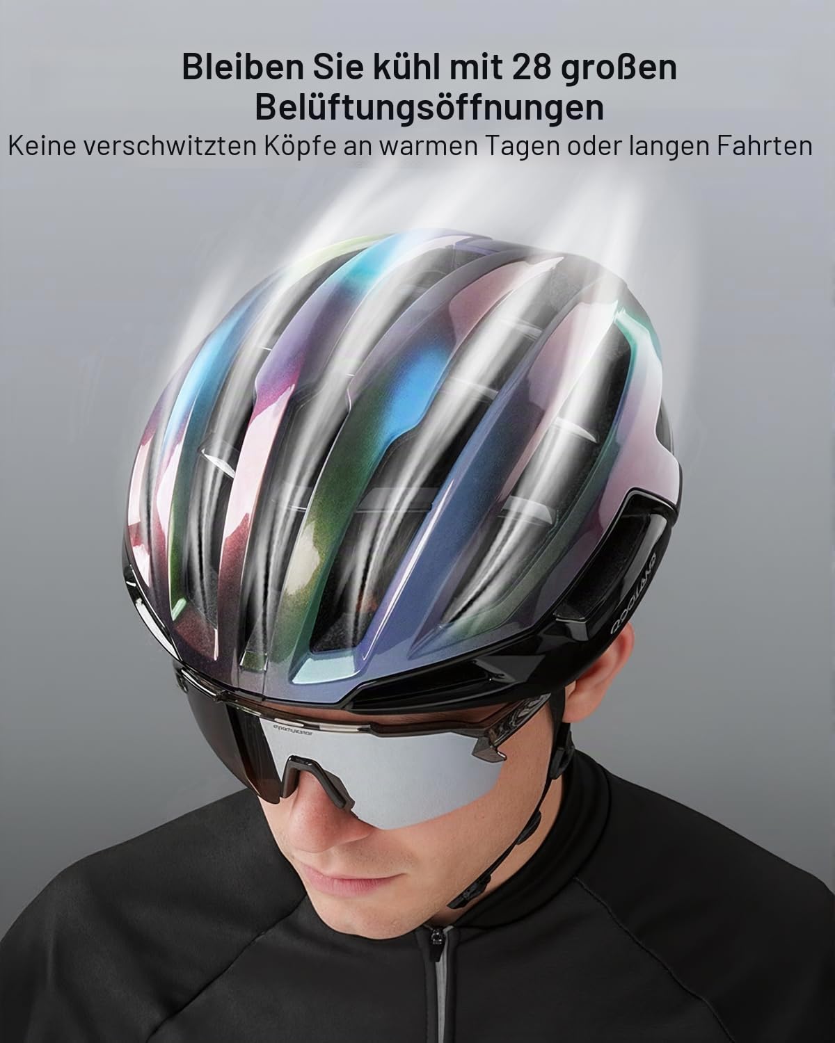 Odoland Fahrradhelm für Damen und Herren, Erwachsene Rennradhelm mit Belüftungssystem, Leicht Radhelm mit individuelle Größenanpassung, Cityhelm 7