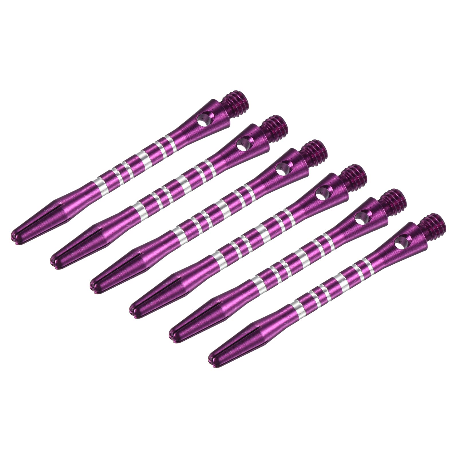 PATIKIL 45mm Aluminum Dart Shafts, Medium 2BA Thread Dart Stems Dart Accessories Throwing Fitting for Steel Tip - 6 Pack (Silver Tone, Purple)