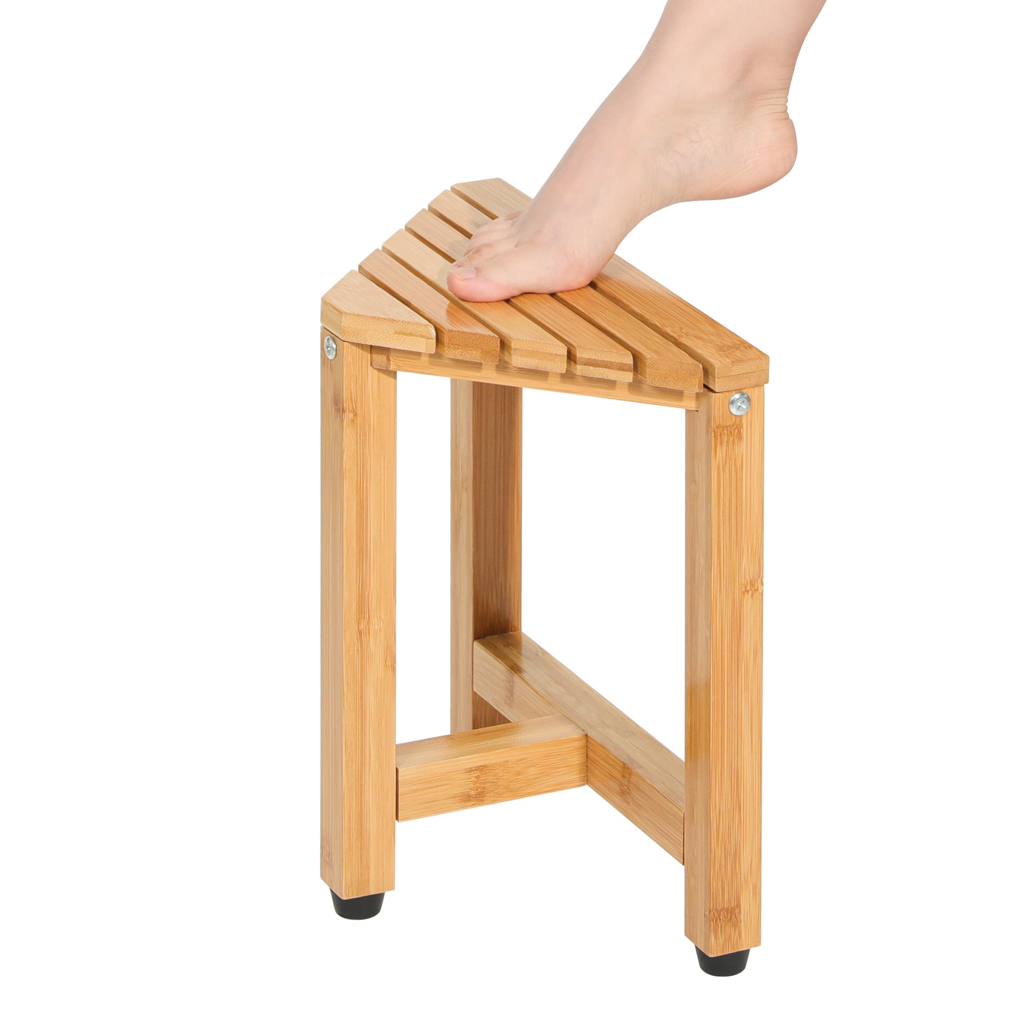 Photo 1 of TYYIHUA 13.2" Shower Foot Rest for Shaving Legs,Corner Shower Stool, Small Bathroom Bench Suitable for Small Shower Spaces-Waterproof Shower Stool for Inside Shower Triangle