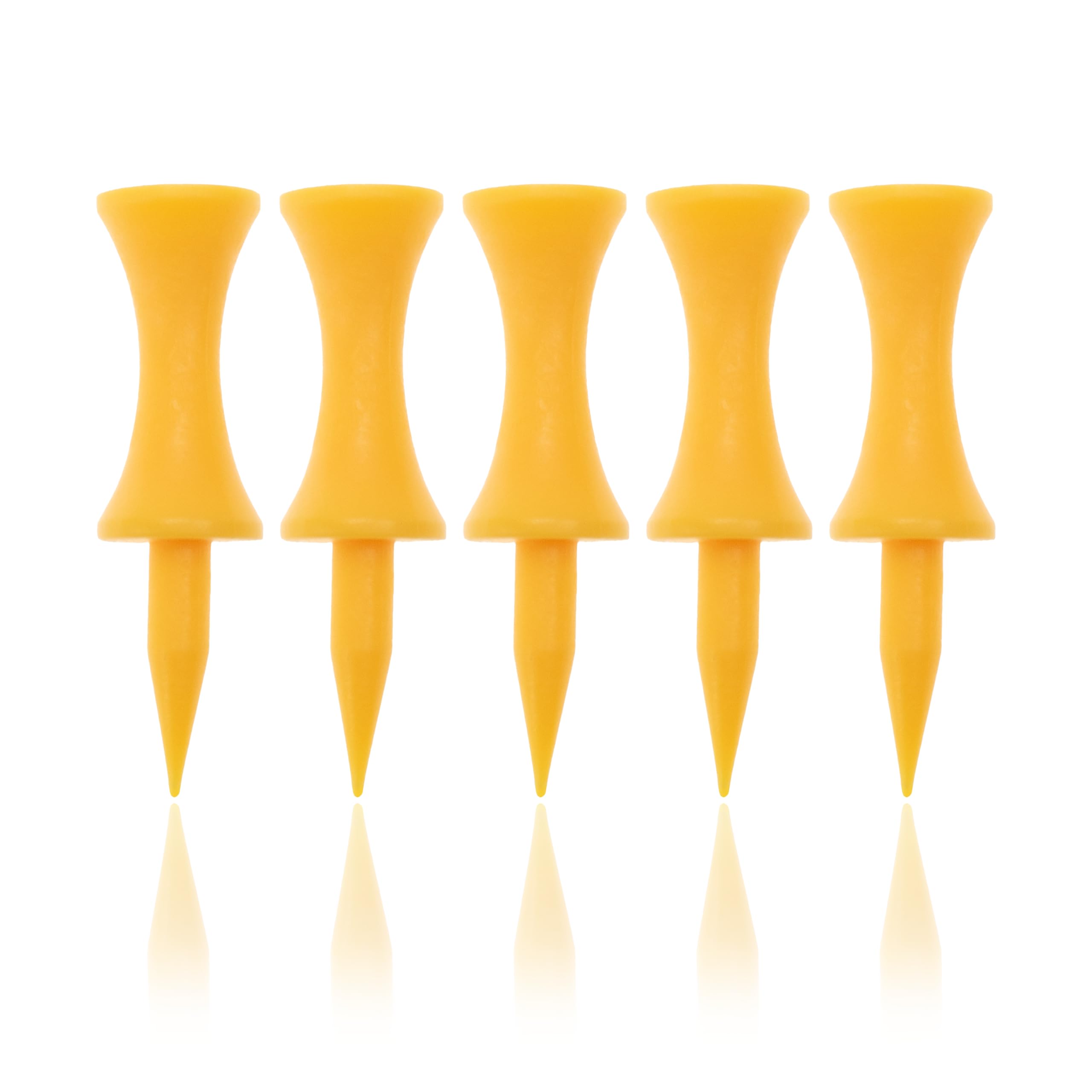 ECADDIE Yellow Golf Tees - 45mm / 1.75 Yellow Golf Tees (100 Pack) 45mm Yellow Castle Golf Tees, Durable and Brightly Coloured Yellow Castle Tees suitable for Driver Tees and Driving Range Practice