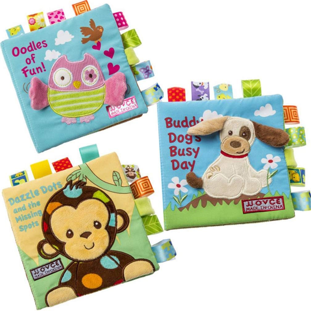 3 Pc Super Cute Animal Puzzle Cloth Book Toy for Baby Early Brain Development