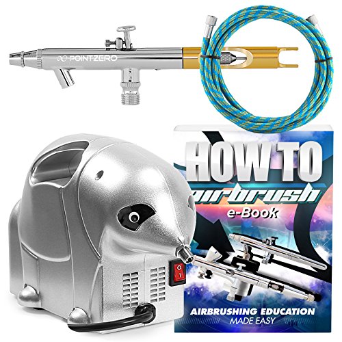 PointZero Multi-Purpose Dual-Action Airbrush Set - Panda Compressor Kit