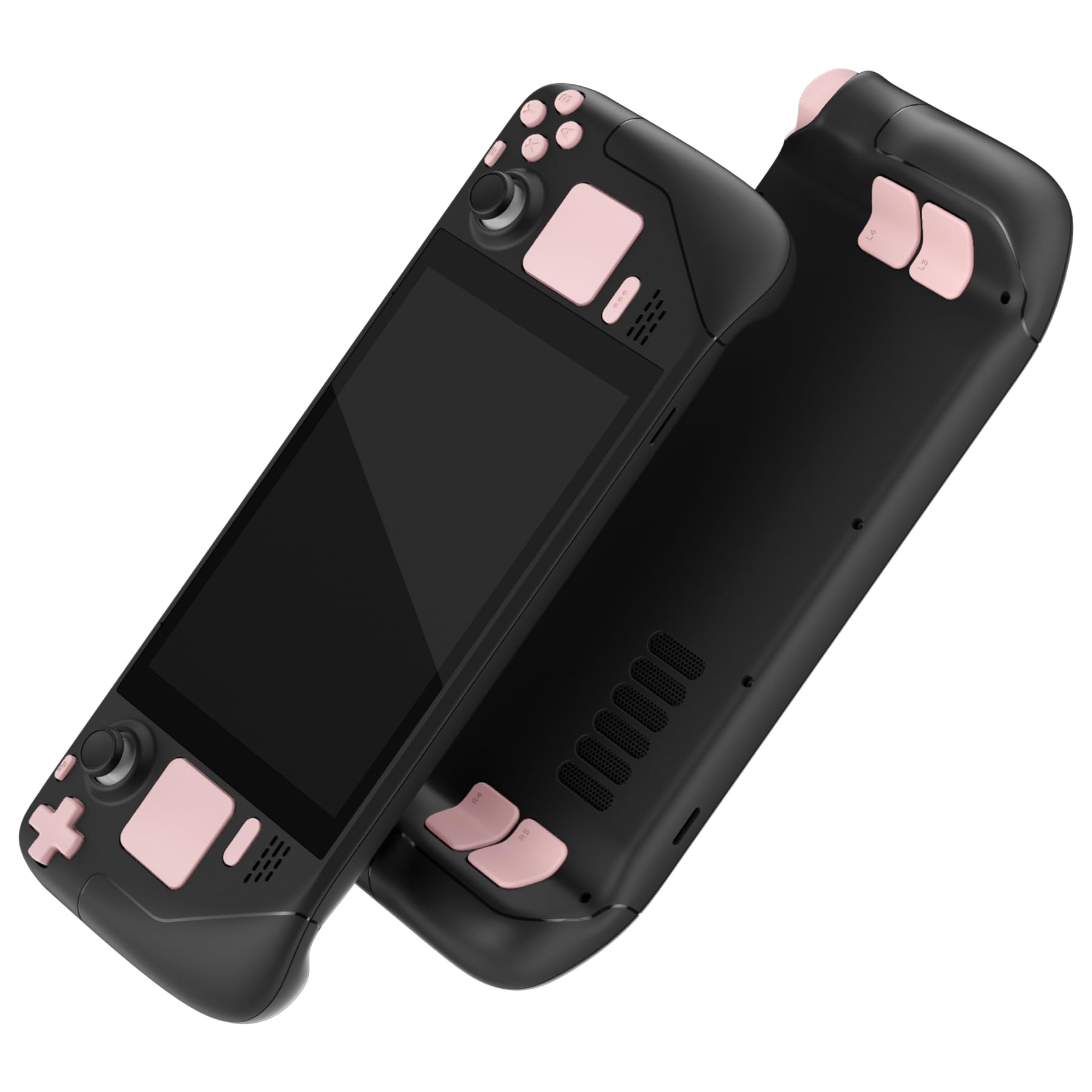 eXtremeRate Cherry Blossoms Pink Replacement Full Set Buttons for Steam Deck, DIY Custom ABXY D-pad Trackpad Bumpers Triggers Buttons for Steam Deck LCD Handheld Console - Console NOT Included