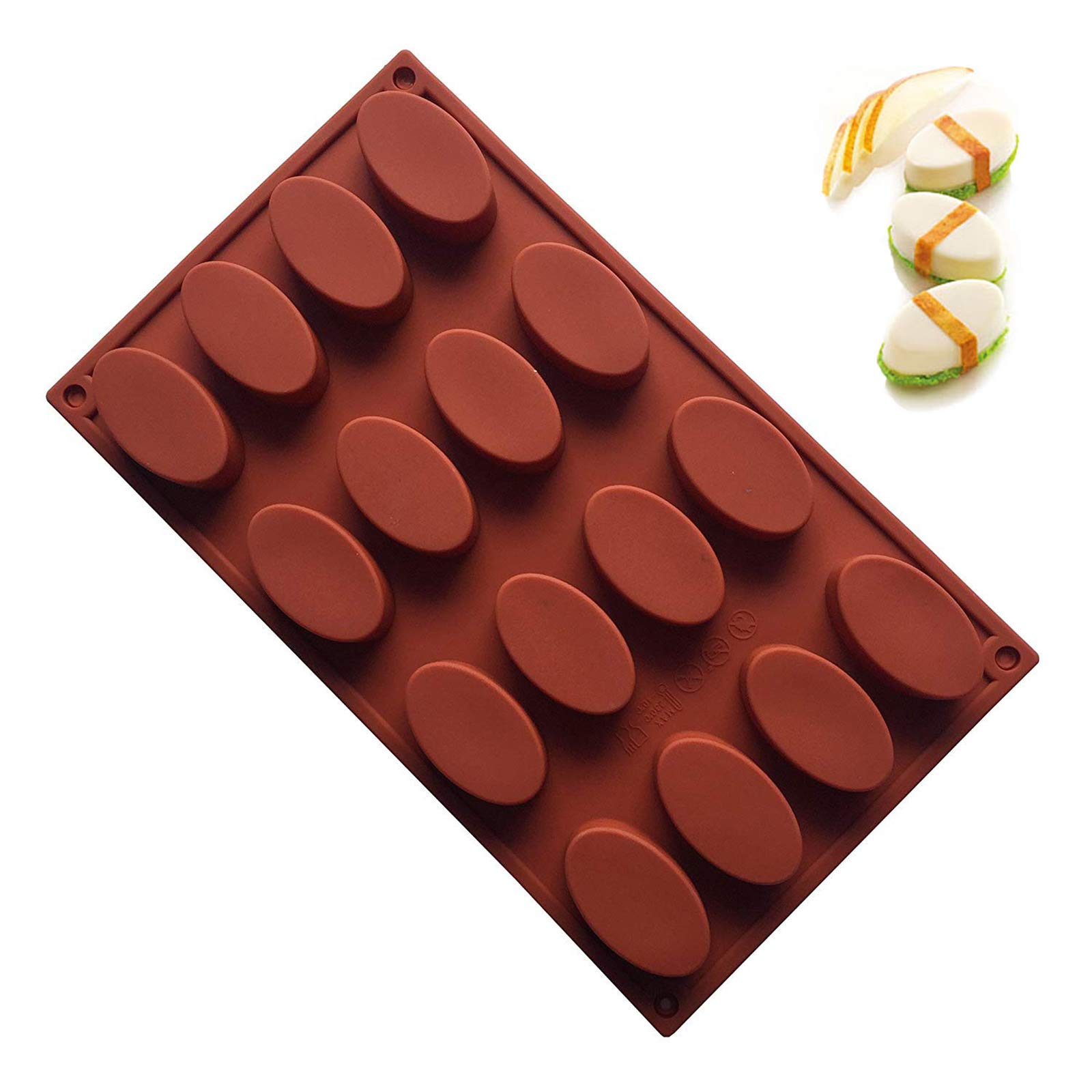 Chikanb Oval Silicone Pudding Mould, 1 Pcs Reusable Silicone DIY Mold Tins Case, Baking Fondant Biscuit Cupcake Chocolate Ice Cream Candy Festival For Wedding, New Year Party, Family Friends Gift