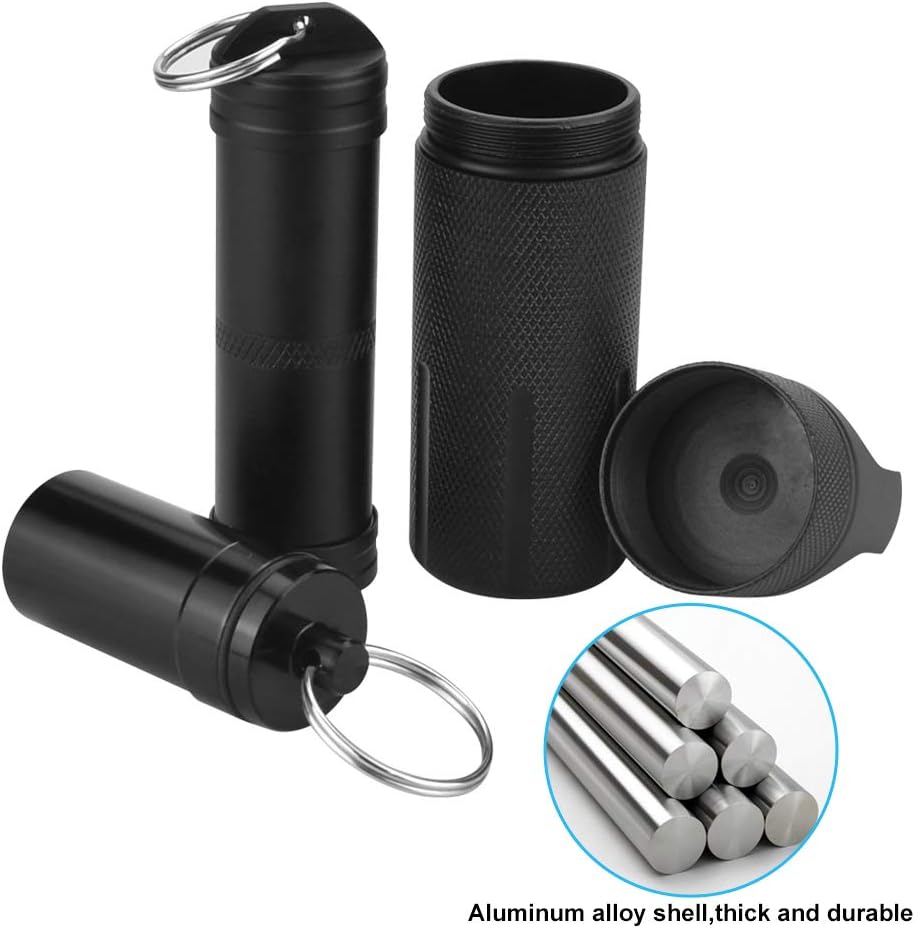 KLYNGTSK 3 PCS Waterproof Aluminum Pill Box Pill Box Keyring Pocket Pill Case Portable Travel Pills Organiser Case Container Pill s Holder Medicine Case with Keychain for Outdoor Travel Camping - Image 4