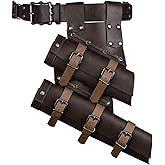 HiiFeuer 2 PCs Medieval Double Sword Frog with Belt Renaissance Adjustable Sword Holder Sheath Hoslter for Ren Faire Cosplay