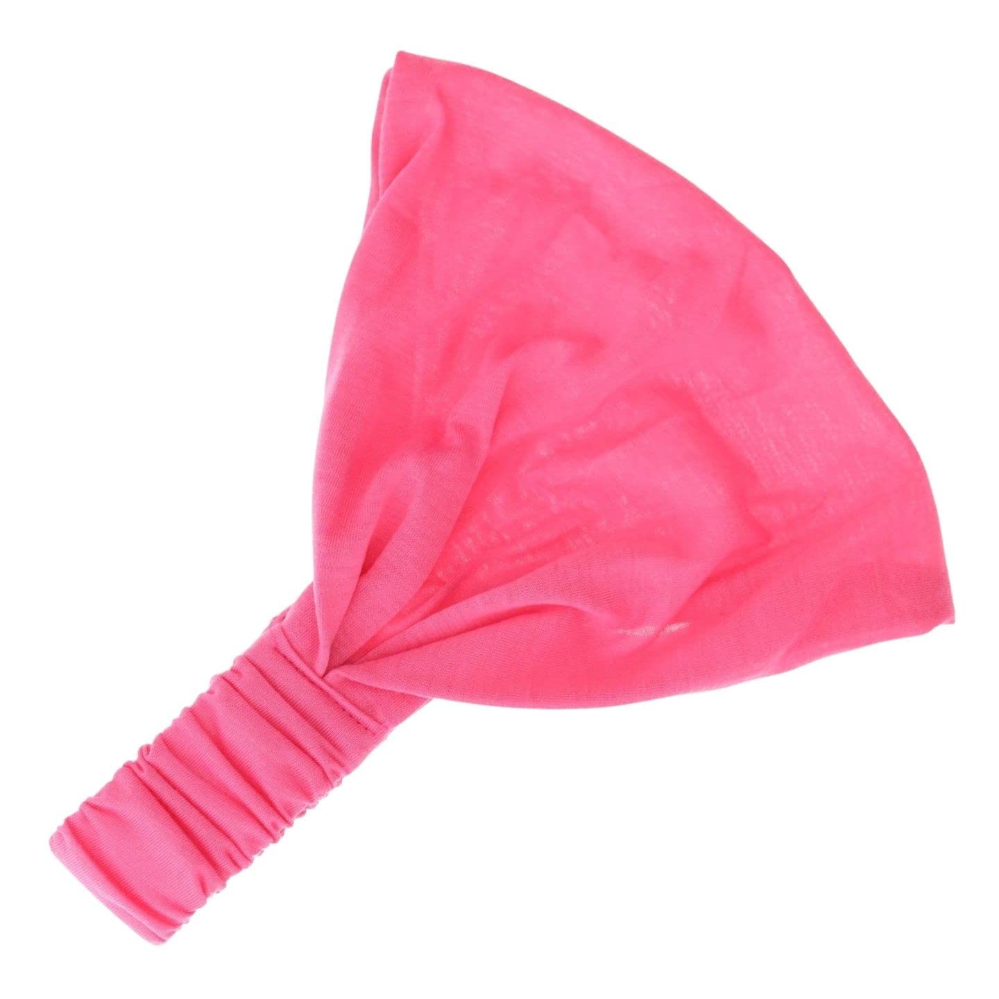 Topkids Accessories Adjustable Headbands for Women's Hair and Girls, Women's Fashion Headbands, Stretchy Headbands for Women, Wide Headband, Cotton Headbands for Women, Fabric Headband (Pink)