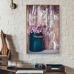 Floating Framed Canvas Wall Art for Living Room, Bedroom Retro Flower Canvas Prints for Home Decoration Ready to Hang - 16x24 inches