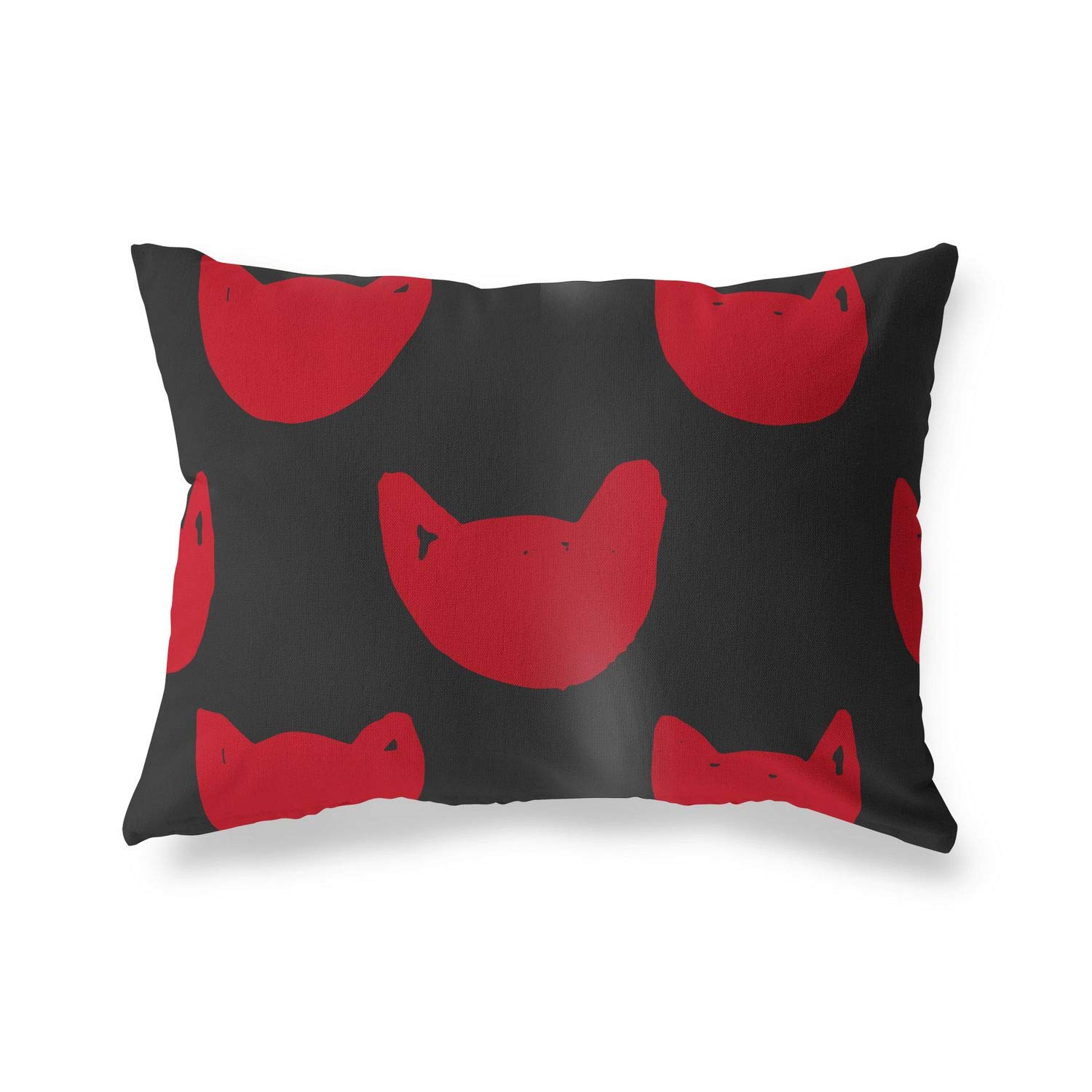 BonaMaison Decorative Cushion Cover, Red Black Throw Pillow Covers, Home Decorative Pillowcases for Livingroom, Sofa, Bedroom, Size: 45X60 Cm - Designed and Manufactured in Turkey