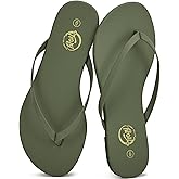 Trary Flip Flops for Women,Comfortable Flat Sandals with Arch Support,Memory Foam Flat Thong Sandals,Dressy Summer Slides for Beach Vacation