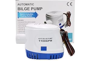HUIXHAO Automatic Bilge Pump 12V 1100GPH Efficient and Reliable Boat Bilge Pump for Boats, Yacht