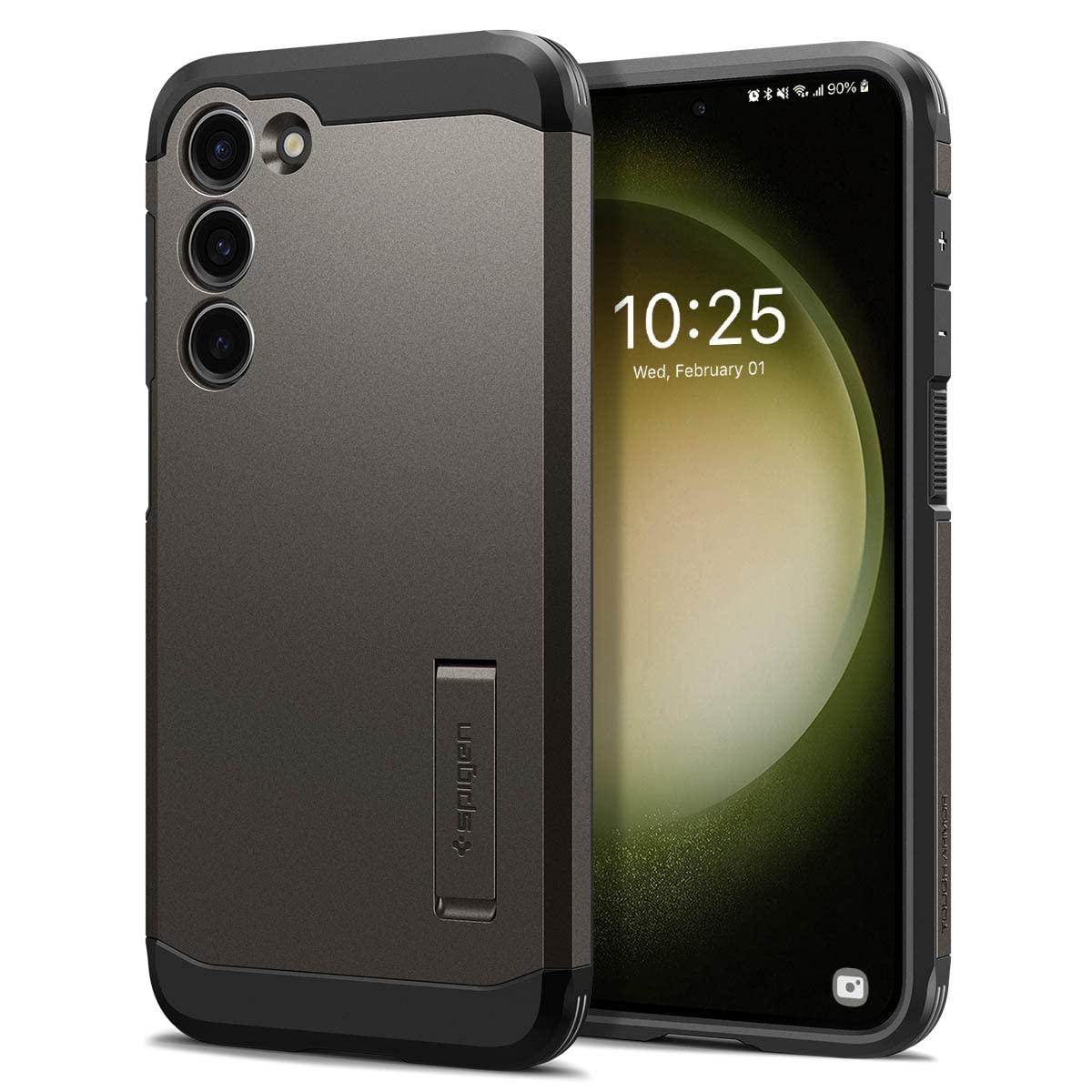 Spigen Tough Armor Designed for Galaxy S23 Case (2023) [Kickstand] [Military-Grade Protection] - Gunmetal