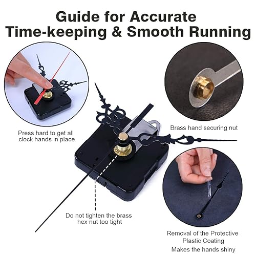 EMOON Clock Movement Mechanism Kit with Pack Hands, Silent Sweep