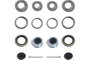 iBroPrat 2 Sets 3500 LB Boat Trailer Axle Bearing Kits, L68149 L44649 Bearing Kits, 171255TB/10-19 Grease Seals, 1.98" Dust Covers and Rubber Plugs, Cotter Pins for #84 Spindle