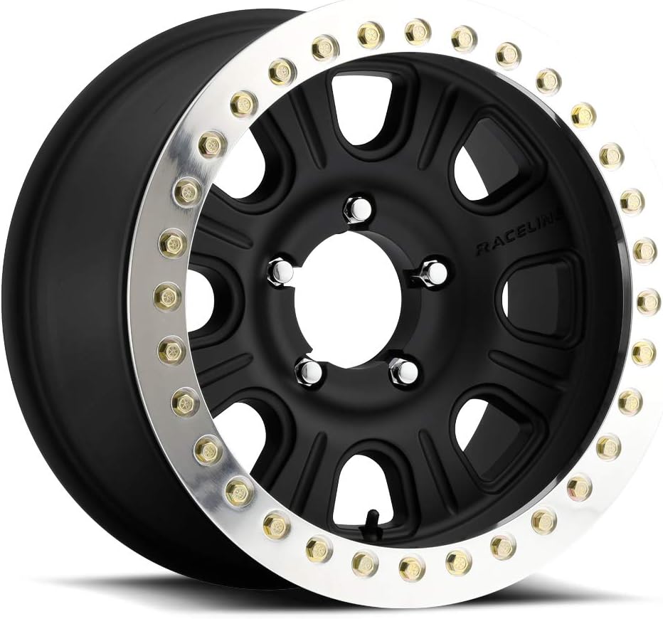 Raceline RT231 AL Сustom Wheel - Monster Cast Beadlocks Black with Machined Cast Beadlocks 17" x 9.5", -32 Offset, 8x165.1 Bolt Pattern, 130.81mm Hub