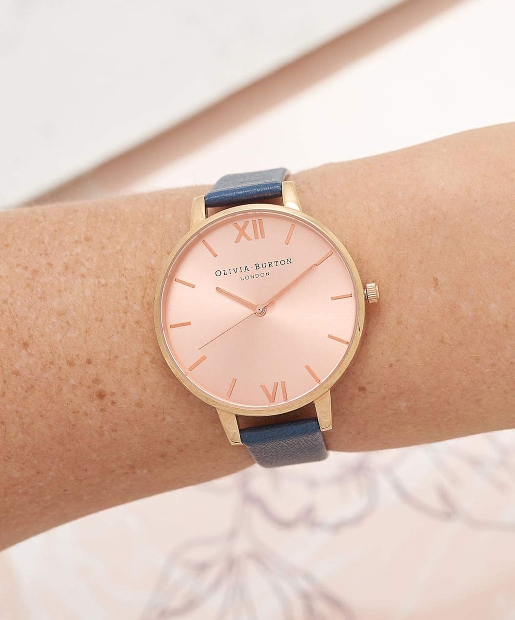 Olivia Burton Big Dial Navy and Rose Gold Women's Watch - Image 5