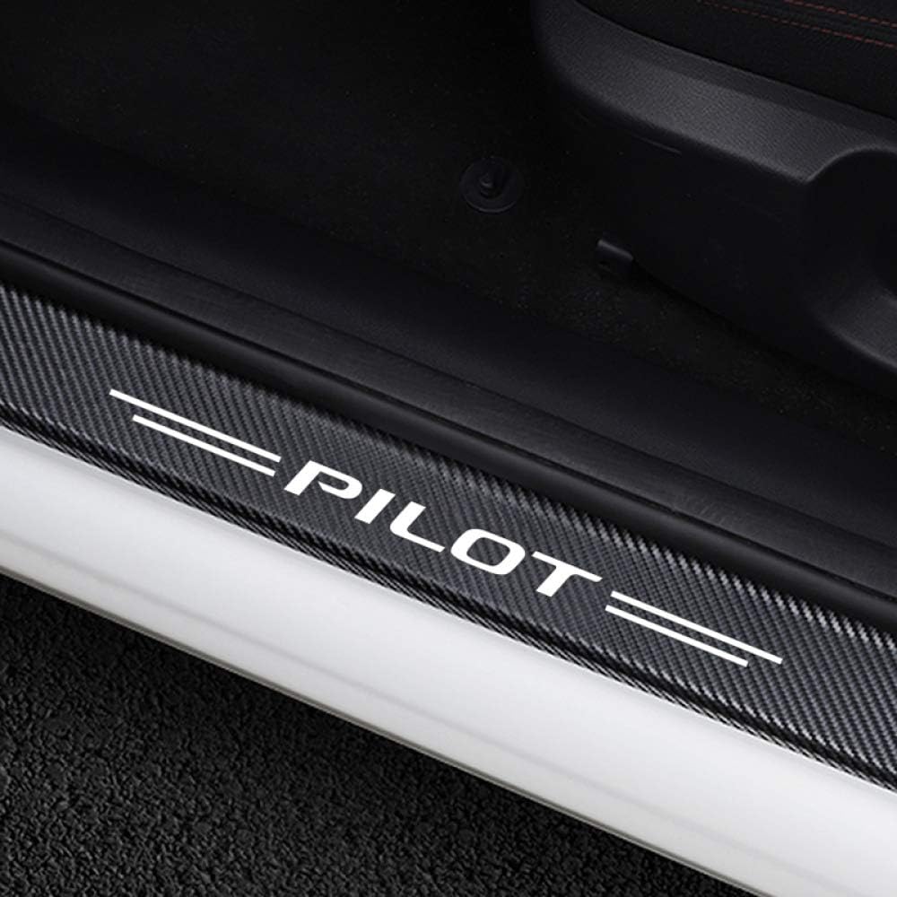 Dmwfaker 4PCS Anti Scratch Cover Car Door Sill Protective Sticker Auto Door Threshold Carbon Vinyl Decoration Accessories,For Honda Pilot