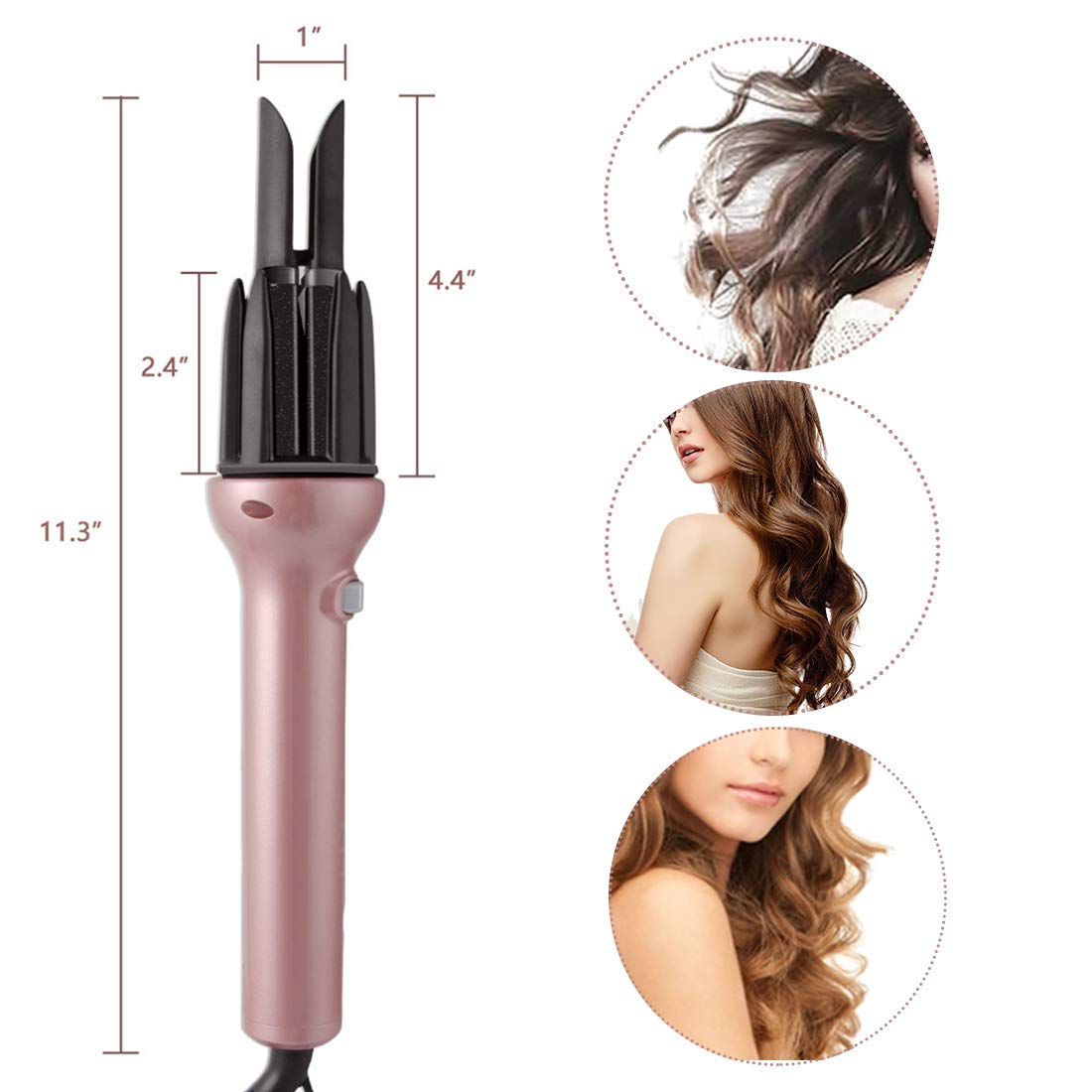 Automatic Hair Curler for Long Hair Auto Curling Iron Spin Curling Wand 360 Rotating Styling Wand 1.1" Ceramic Professional Spiral Beach Waver Iron,Styling Tools & Appliances Mothers Day Gifts: Beauty