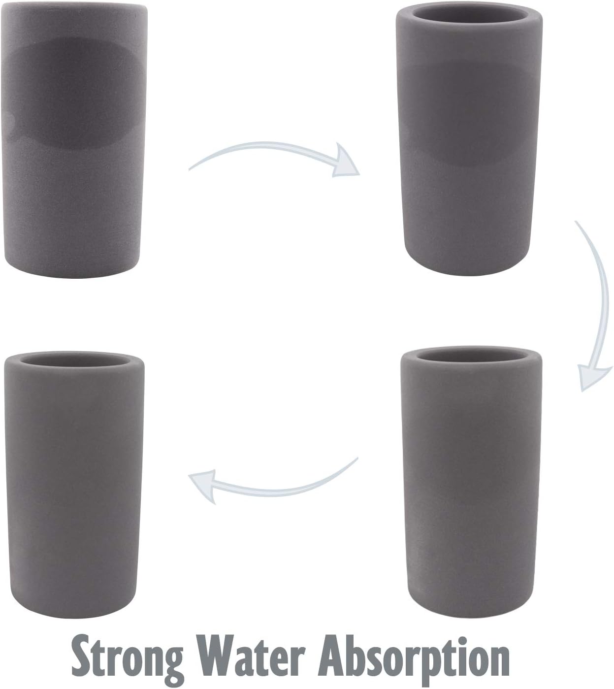 Toothbrush Holder, YUESUO Diatomite Tooth Brush Holder for Bathroom, Water Absorption and Fast Drying Natural diatomite Material Toothbrush Organizer Cup - Dark Grey: Kitchen & Dining