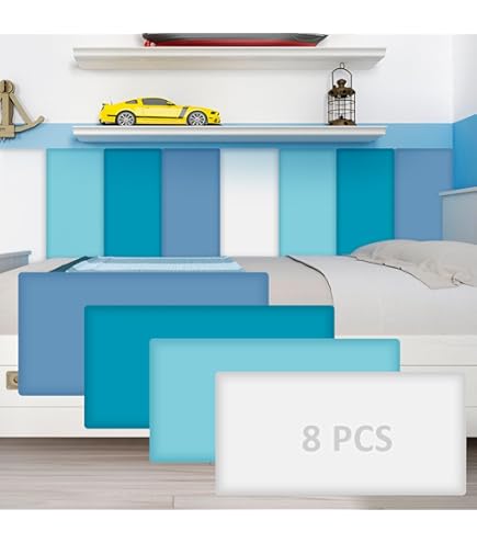 Jetec 4 Pcs 3D Anti Collision Wall Padding For Kids, Rainbow Headboard Peel And Stick Panels 23.62 X 11.81 Inch Boho Crib Wall Padding For Kids Nursery Playroom Bedroom Protection(Multicolor - View #6