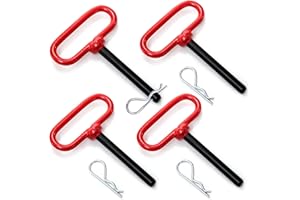 Mezchi 4 Pack 1/2 Inch Trailer Tow Hitch Pin and Clip, 1/2 x 3-5/8 Heavy Duty Trailer Gate Pin, Lawn Mower Hitch Pins Accesso