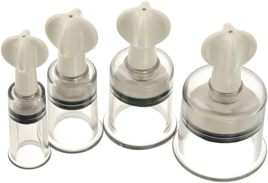 JIAHAO Vacuum Cupping Therapy Set, with Negative Pressure Suction Type Hand Twist Cupping Body Massage Muscle Joint Soreness Relief (4Pcs)