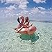 GOOBAT Giant Flamingo Inflatable Pool Float Toy, Swimming Party Lounge Floaty Raft for Kids or Adults, Rose Gold