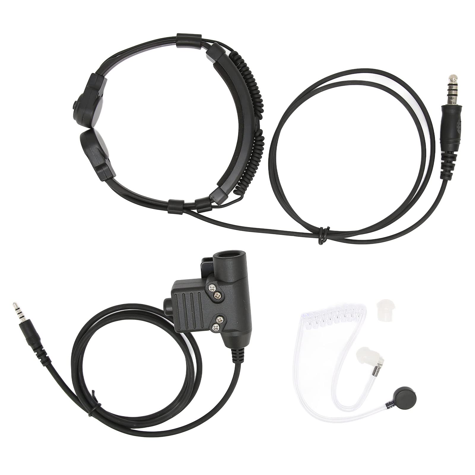 Walkie Talkie Throat Mic,Throat Mic Headset 7.1mm Plug 2 Way Radio Earphone with U94 PTT for 3.5mm Mobile Phone