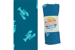 LUV BUG CO Luv Bug UPF Pool/Beach Towel, Sunscreen Towel, UV Protection, UPF 50+, Sand Free, Absorbent, & Quick Drying for Swimming, Beaches, Camping, & Travel (28.5" x 58.5", Lobster)
