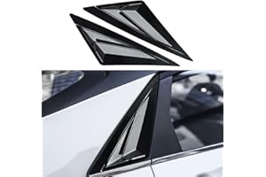 DLOVEG Rear Side Window Louvers Compatible for 2021 2022 2023 Hyundai Elantra Accesories Sport Style Air Vent Cover for 7th Gen Hyundai Elantra Sport Style Triangle Window Blinds (Bright Black)