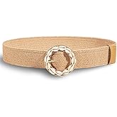 NGUP Straw Woven Belts for Women Stretch Wide Boho Dress Belt Shell Buckle Waist Vacation Beach Outfits