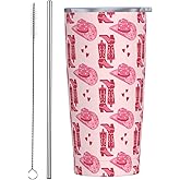 JASROTAO Cute Pink Cowgirl Tumbler,Cowgirl 20oz Stainless Steel Insulated Travel Tumblers,Travel Coffee Mug with Lid and Straw Water Bottle Drink Tumbler Cups Gifts for Women Men Lovers
