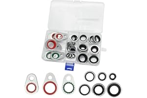 EATAKWARD 60Pcs AC System Gasket Assortment, Universal Air Conditioning Seal Gaskets, Multi-Size AC Gasket Bonded Seal Assort