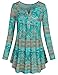 SeSe Code Flared Hem A Line Loose Fitting Babydoll Simple Weekend Style Tunic Women Tops Fall Holiday Green Floral