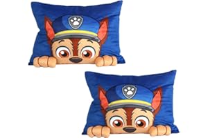 Paw Patrol Set of 2 3-Dimenensional Cushions for Kids, Plush Soft Pillows for Bedroom Playroom Bed Couch, for Boys and Girls,
