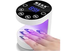 MEKK Cordless Mini UV Light for Gel Nails - 24W Rechargeable Mini UV LED Nail Lamp with Touch Control & Auto Sensor,Small Flash Cure Lamp,4 Timers,Portable Nail Light for Salon & Home(White)