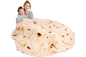 HATISAN 63 inch Giant Tortilla Blanket Double Sided, Tortilla Blanket Adult Size Funny Blankets Food Blankets for Adult Kids, Tortilla Blanket Realistic Food Throw Blanket Kids Throw Blanket