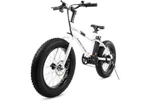 Swagtron EB-6 Bandit E-Bike 350W Motor, Power Assist, 4” Tires, 20” Wheels, Removable 36V Lithium Ion Battery, Dual Disc Brakes– Electric Bike 7-Speed Shimano SIS Shifting Built for Trail Riding