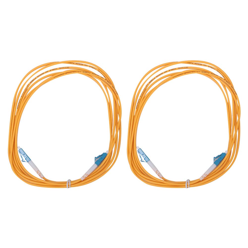 Hyuduo 2pcs LC to LC Single Mode Fiber Patch Cable | 9/125µm Duplex Optical Patch Cord for FTTH, GPON, Data Center Networking