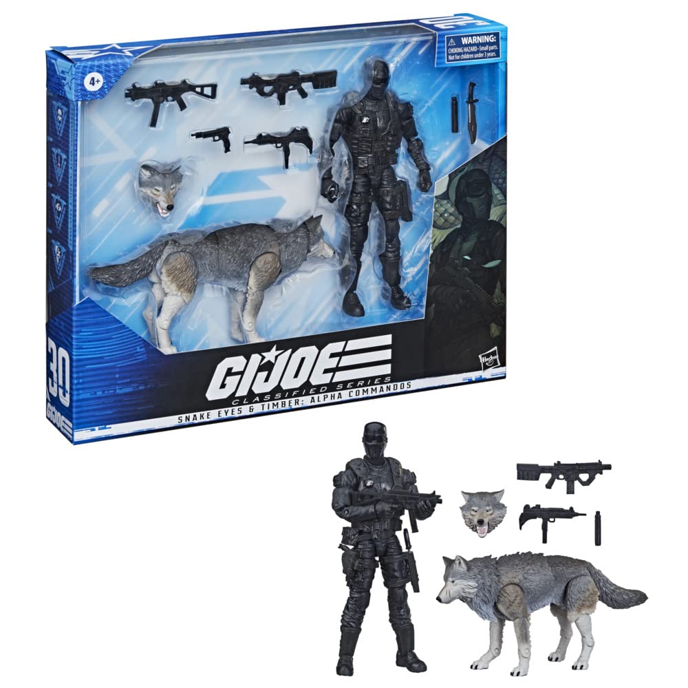 G.I. Joe Classified Series Snake Eyes & Timber: Alpha Commandos 30 Figures - Premium Collectible Toys 6" Scale in Signature Art Packaging