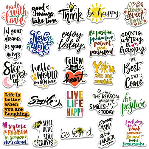 250Pcs/Pack Inspirational Stickers for Water Bottles, Motivational Stickers for Teens, Students, Teachers, Employees, Vinyl Waterproof Durable Laptop Sticker Decals for Hydroflasks Computer
