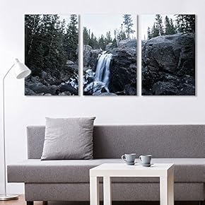 3 Panel Landscape Waterfall in Rocky Mountain x 3 Panels