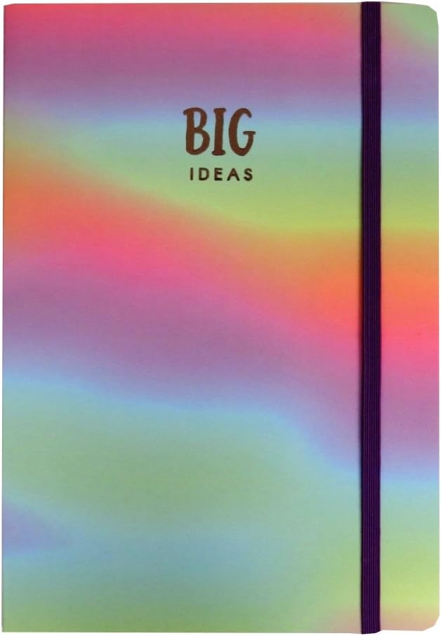 Metallic Dreams A5 Bound Notebook with Elasticated Closure - Big Ideas, Dot Ruled, 120 Pages